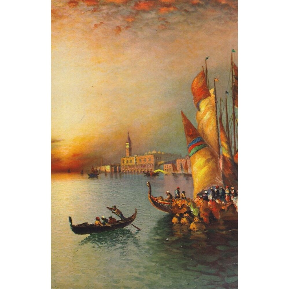Vintage Calendar Print "Venice" on the Water 6x9